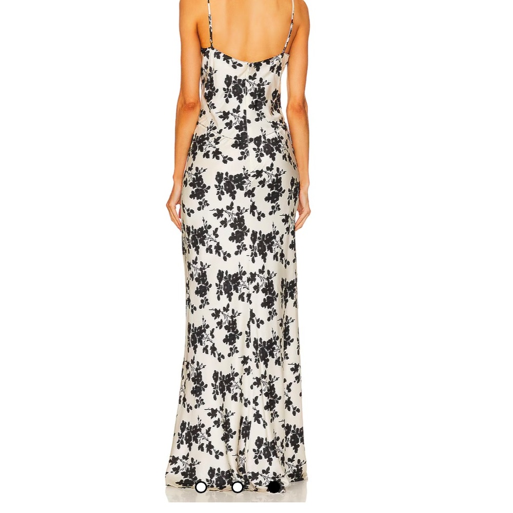 NWT Veronica Beard Hamina Silk and Lace Black and White Floral Maxi Slip Dress - Picture 4 of 5